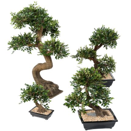 Künstlicher Bonsai Elm, ca. 70cm hoch, grün