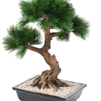 Künstliche Bonsai-Kiefer, ca. 70cm hoch, grün