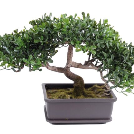 Künstlicher Mini Bonsai Tee, ca. 22cm hoch, grün