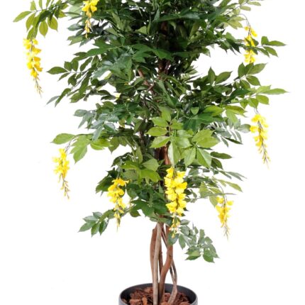 Künstlicher Glyzinienbaum, ca. 150cm hoch, gelb
