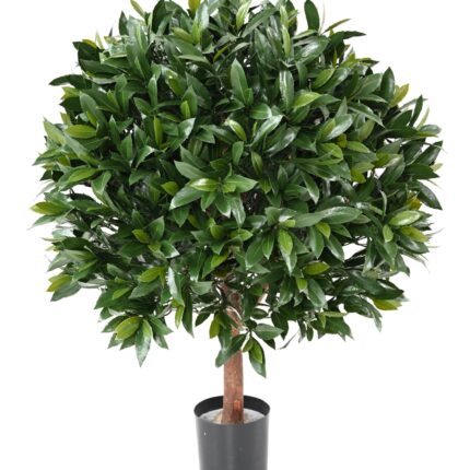 Künstliche Lorbeerkugel auf Stamm "Nobilis", ca 105cm - UV-Beständig, grün
