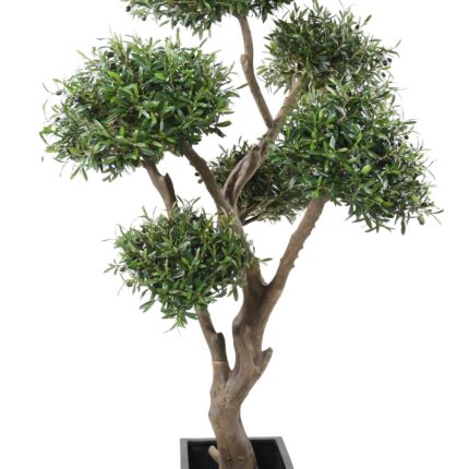 Künstlicher Bonsai-Olivenbaum, ca. 235cm hoch, grün