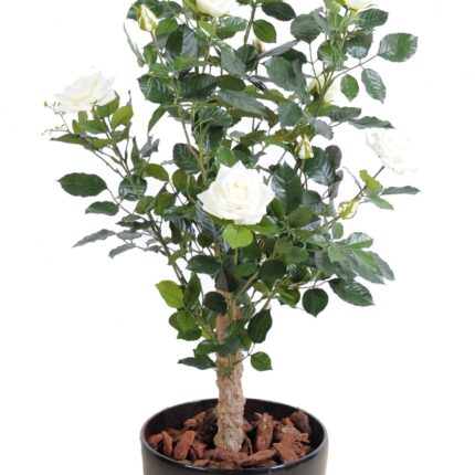 Künstlicher Rosenbaum, ca. 100cm hoch, weiß