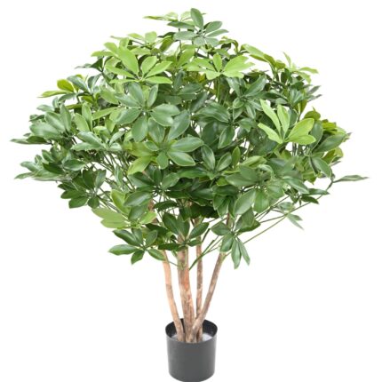 Künstlicher Schefflera-Busch, ca. 90cm hoch, grün