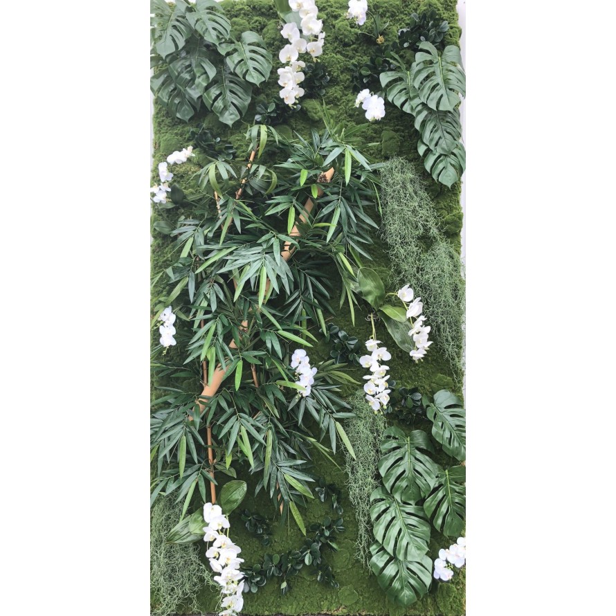 Pflanzenwand Bambus-Philodendron | Individuelle Anfertigung auf Bestellung - 260×130cm 1 Pflanzenwand Bambus-Philodendron | Individuelle Anfertigung auf Bestellung - 260×130cm