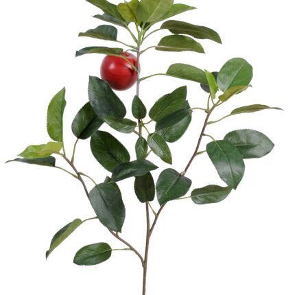 Künstlicher Apfelbaumzweig, ca 75cm, grün-rot