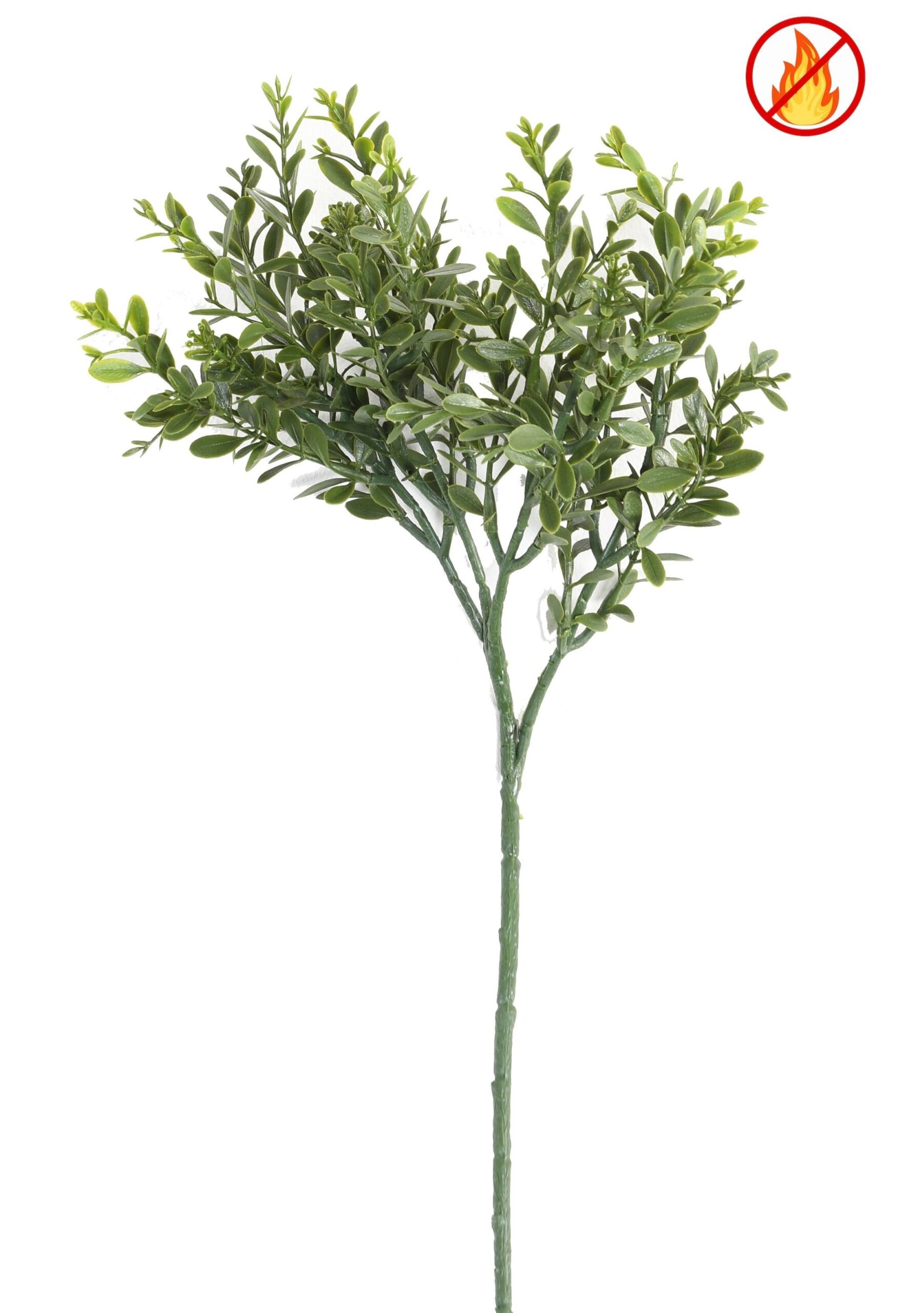 Künstlicher Buchsbaumzweig Red Day, 45cm, Schwer entflammbar B1/RF2, grün 1 Künstlicher Buchsbaumzweig Red Day, 45cm, Schwer entflammbar B1/RF2, grün