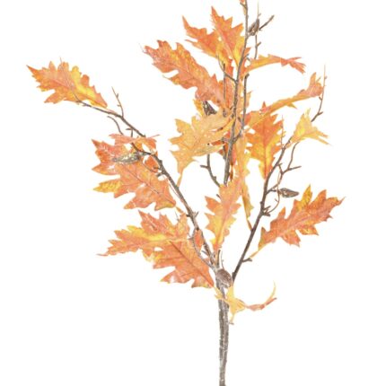 Künstlicher Eichenblattzweig, ca 95cm, orange