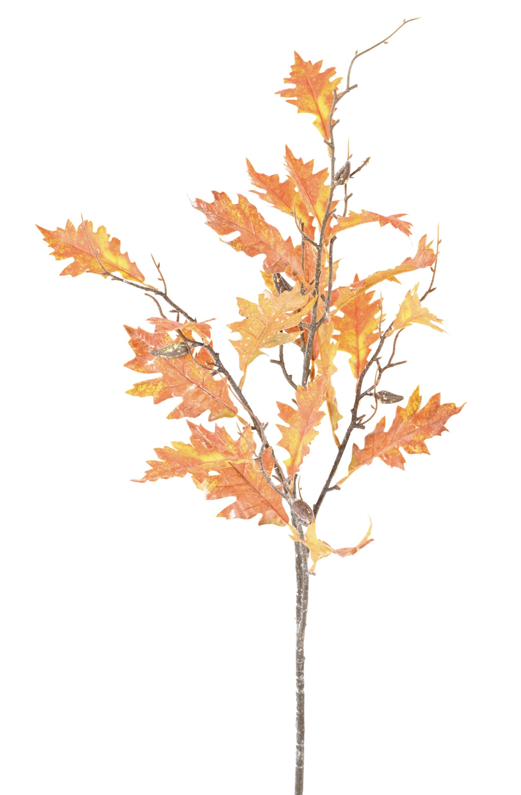Künstlicher Eichenblattzweig, ca 95cm, orange 1 Künstlicher Eichenblattzweig, ca 95cm, orange