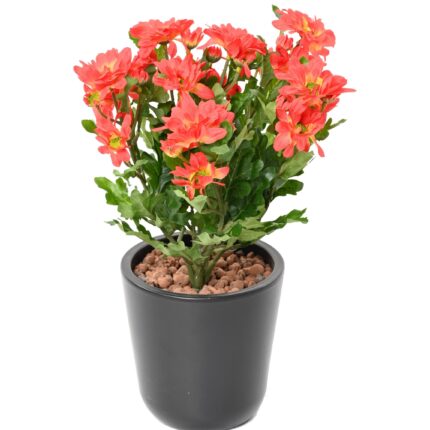 Künstliche Chrysantheme, 40cm, Rot-Gelb