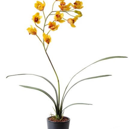 Künstlicher Cymbidium, ca 80cm, gelb