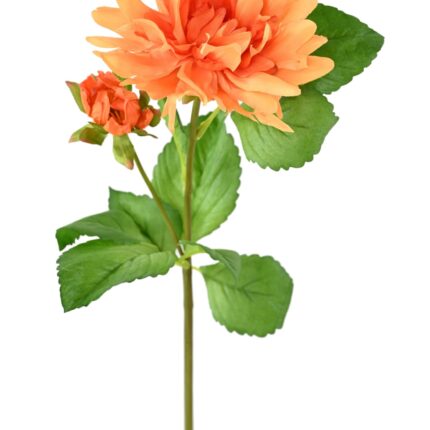 Künstliche Dahlie, orange, ca. 75cm hoch - Pflegeleicht!