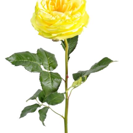 Künstliche Rose, gelb, ca. 85cm hoch - Pflegeleicht!