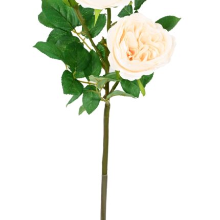 Künstliche Englische Rose, weiß, ca. 55cm hoch