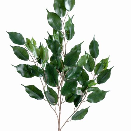 Künstlicher Ficus-Exotica-Zweig, ca 76cm, Schwer entflammbar B1/RF2, grün