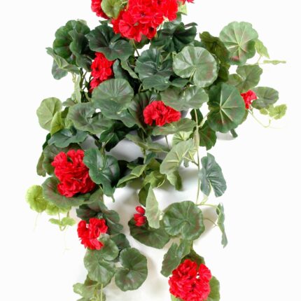Künstliche Geranium Hängebusch, ca. 60cm, feuerbeständig nach B1/RF2