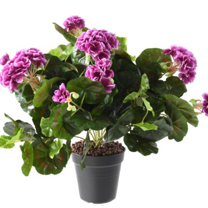 Künstliche Geranie, 35cm, Fuchsia-Weiss
