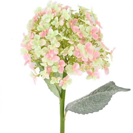 Künstliche Hortensie, pink-grün, ca. 55cm hoch