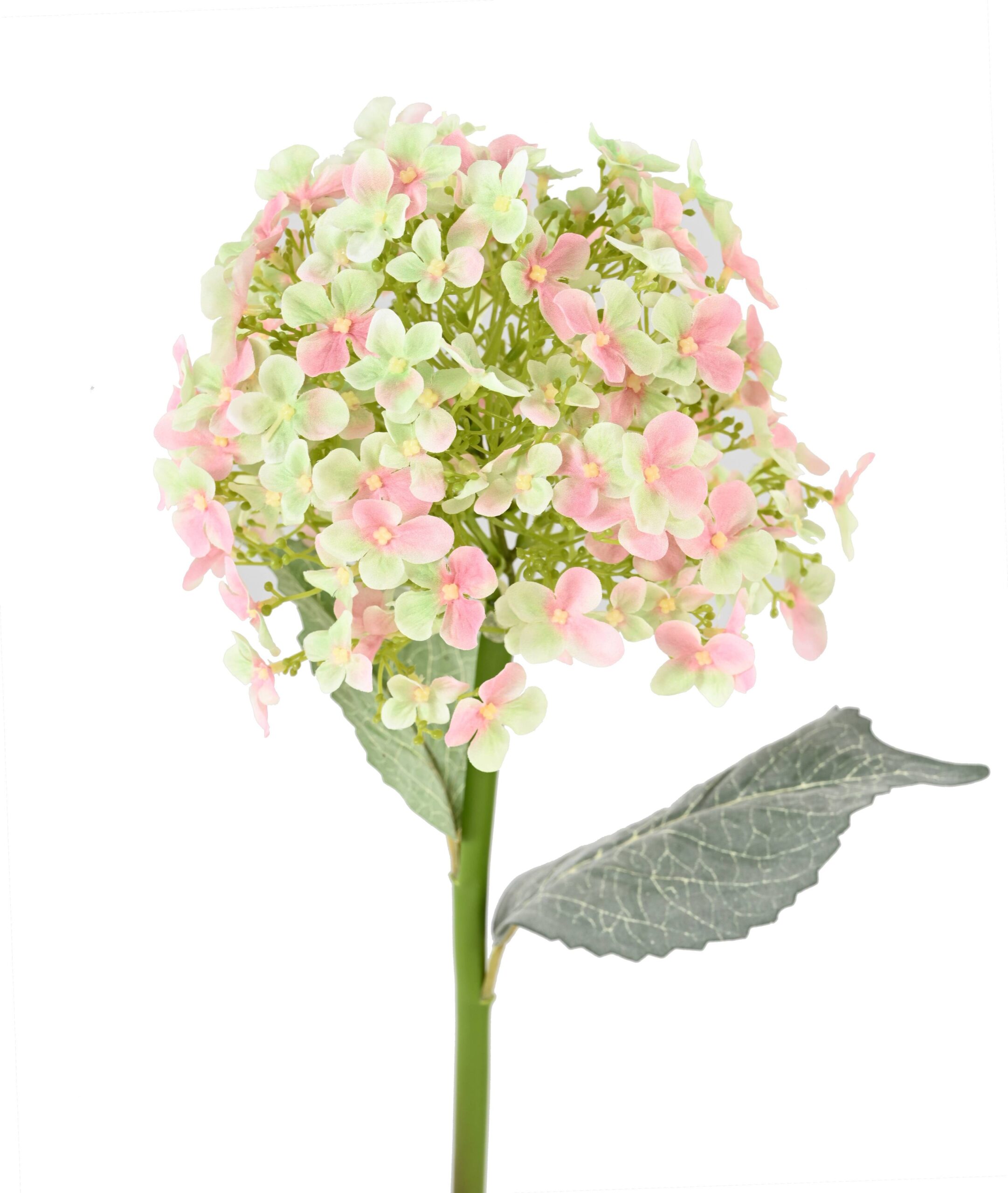 Künstliche Hortensie, pink-grün, ca. 55cm hoch 1 Künstliche Hortensie, pink-grün, ca. 55cm hoch