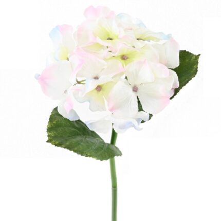 Künstliche Hortensie, weiß-rosa, ca. 30cm hoch