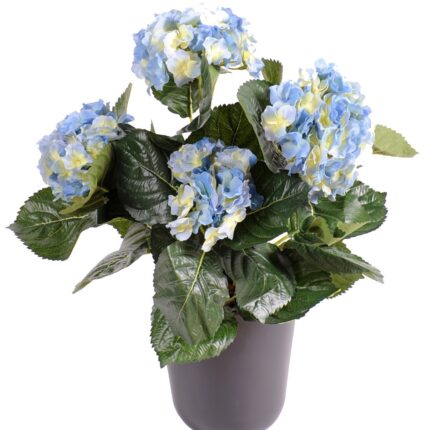 Künstliche Hortensie, 40cm, Blau-Gelb