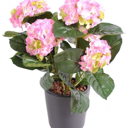 Künstliche Hortensie, ca 40cm, pink-weiss-grün