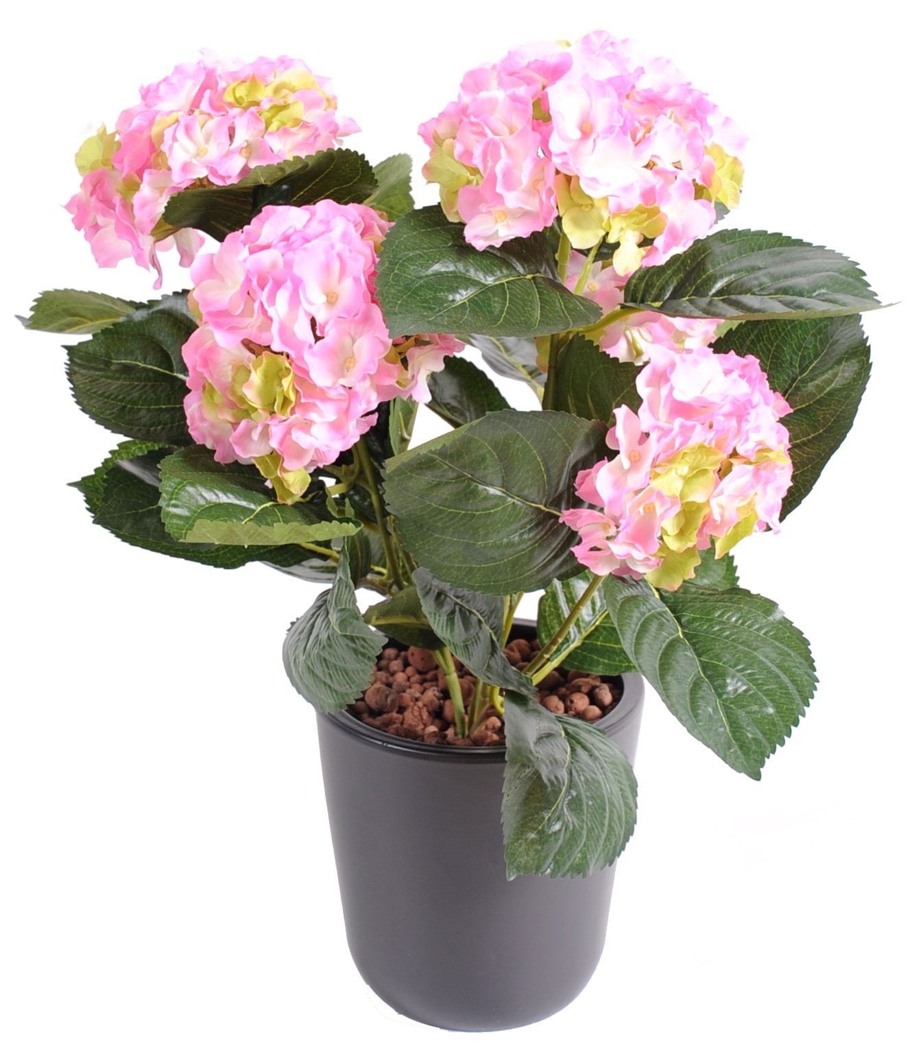 Künstliche Hortensie, ca 40cm, pink-weiss-grün 1 Künstliche Hortensie, ca 40cm, pink-weiss-grün