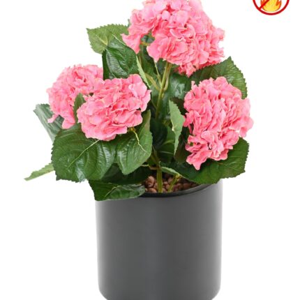 Künstliche Hortensie, 50cm, Schwer entflammbar B1/RF2, pink