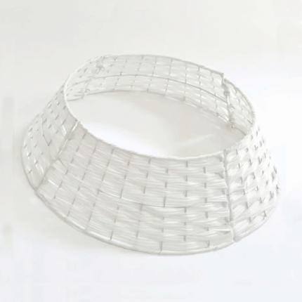 Rattan Weihnachtsbaumrock | Weihnachtsbaumständer-Abdeckung | - Korb in weiss - 50×60 cm