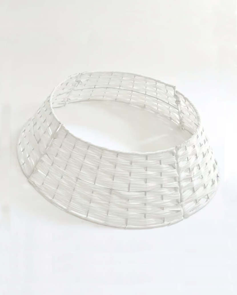 Rattan Weihnachtsbaumrock | Weihnachtsbaumständer-Abdeckung | - Korb in weiss - 50×60 cm 1 Rattan Weihnachtsbaumrock | Weihnachtsbaumständer-Abdeckung | - Korb in weiss - 50×60 cm