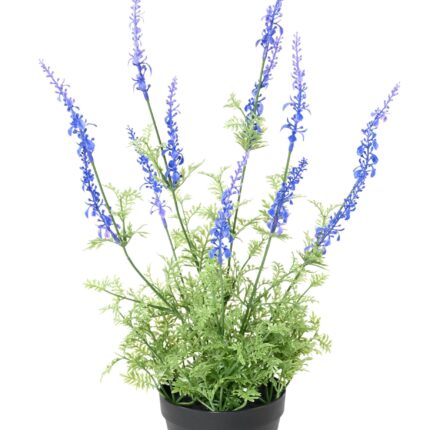 Künstliche Lavendel Dentata Pflanze, UV-beständig, blau