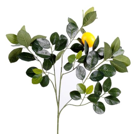 Künstlicher Zitronenbaum Zweig, ca 60cm, grün-gelb
