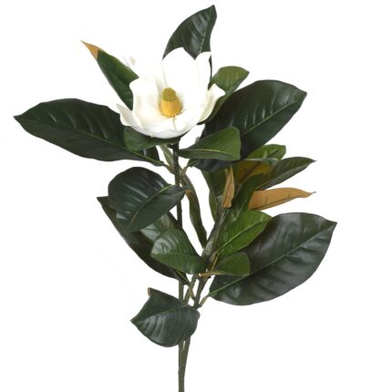 Künstlicher Magnolienzweig, ca 60cm, weiss