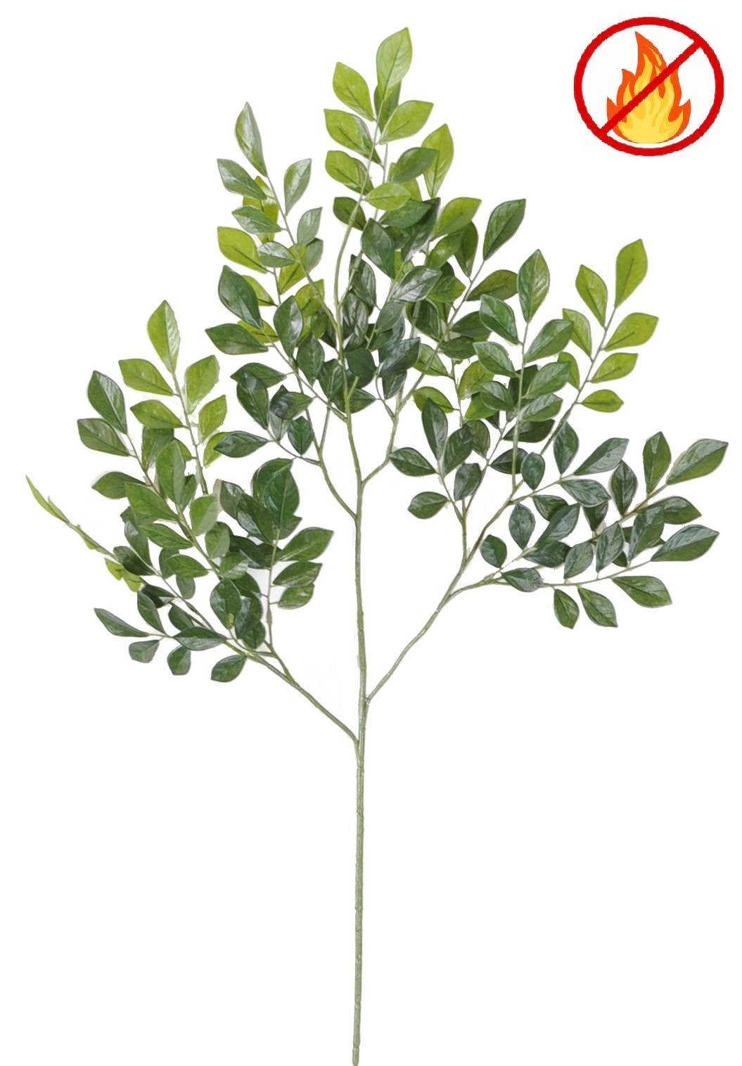 Künstlicher Murraya-Zweig, ca 70cm, Schwer entflammbar B1/RF2, grün 1 Künstlicher Murraya-Zweig, ca 70cm, Schwer entflammbar B1/RF2, grün