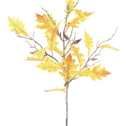 Künstlicher Eichenblattzweig, ca 95cm, orange