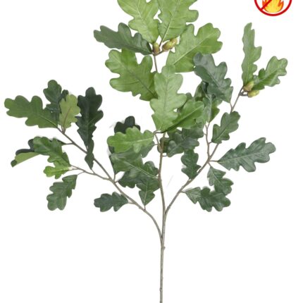 Künstlicher Eichenzweig, ca 60cm, Schwer entflammbar B1/RF2, grün