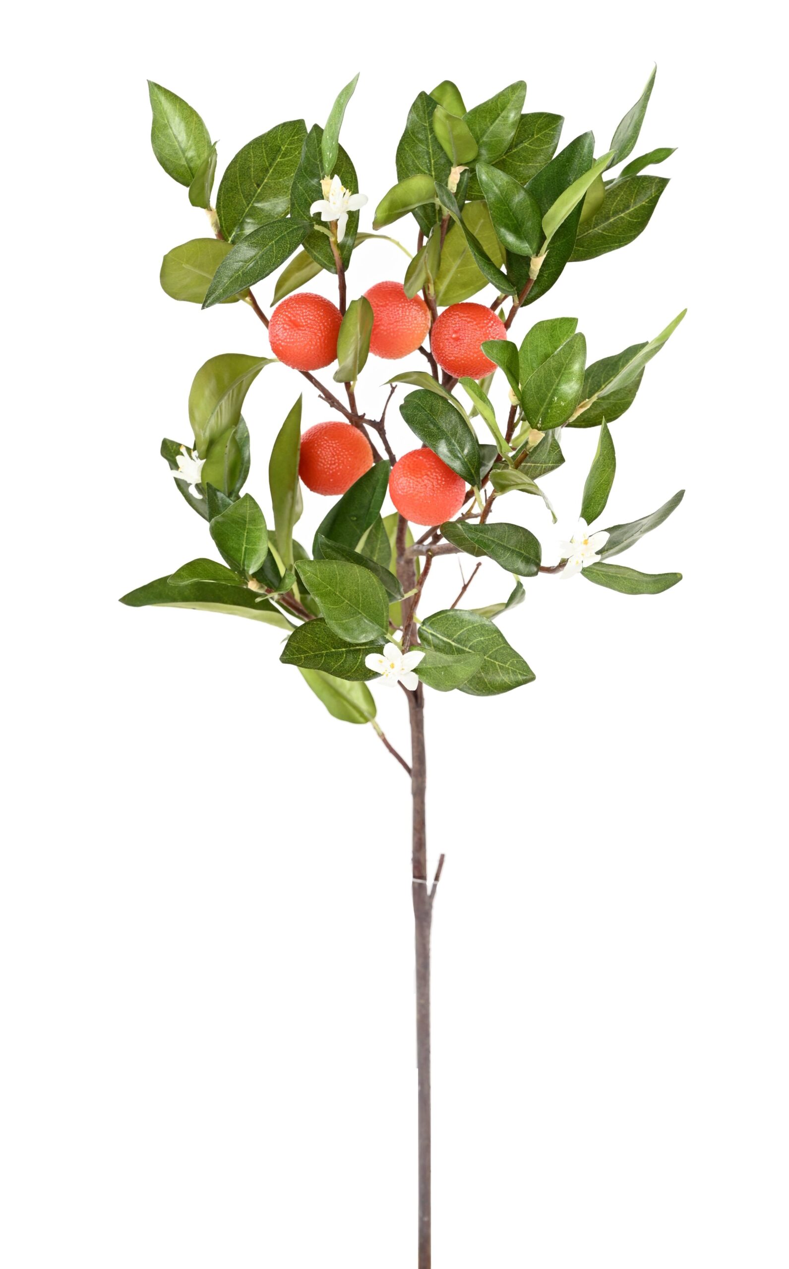 Künstlicher Orangenbaum-Zweig, ca 55cm, grün/orange/weiss 1 Künstlicher Orangenbaum-Zweig, ca 55cm, grün/orange/weiss