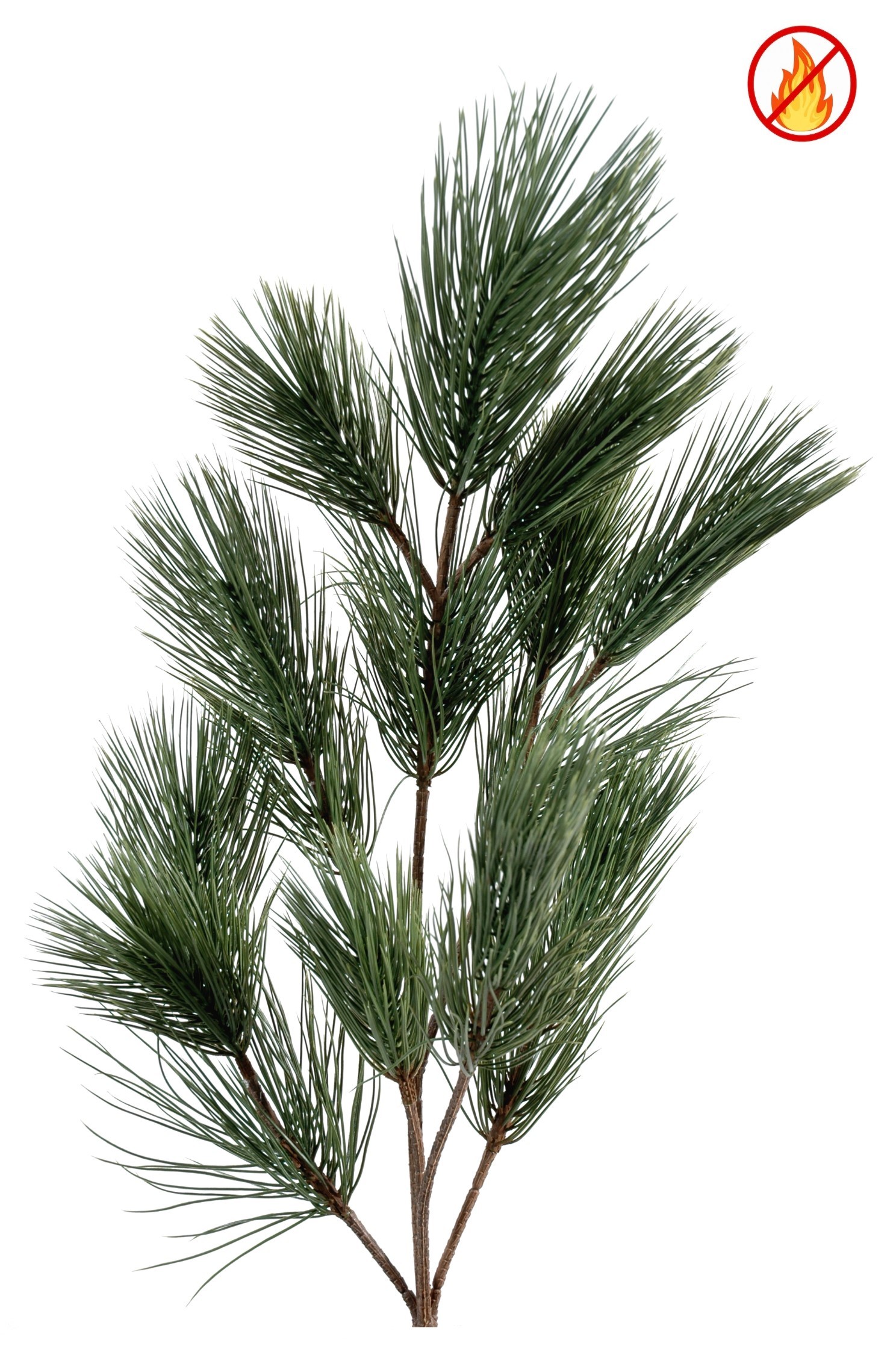 Künstlicher Kiefernzweig, ca 64cm, Schwer entflammbar B1/RF2, grün 1 Künstlicher Kiefernzweig, ca 64cm, Schwer entflammbar B1/RF2, grün