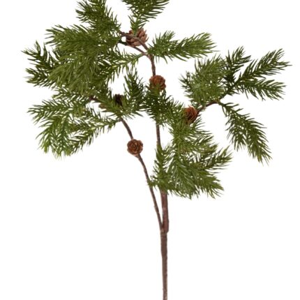 Künstlicher Kiefernzweig mit Mini-Äpfeln, ca 85cm, grün