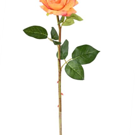 Künstliche Rose, orange, ca. 55cm hoch – Pflegeleicht!
