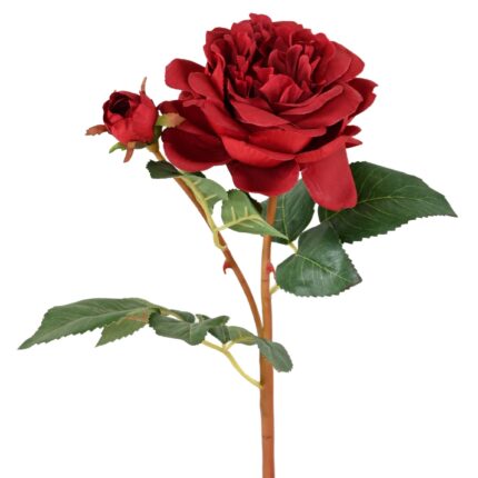 Künstliche Rose, rot, ca. 53cm hoch – Pflegeleicht & Schön