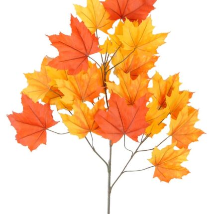 Künstlicher Platanen Zweig, ca 79cm, rot-gelb