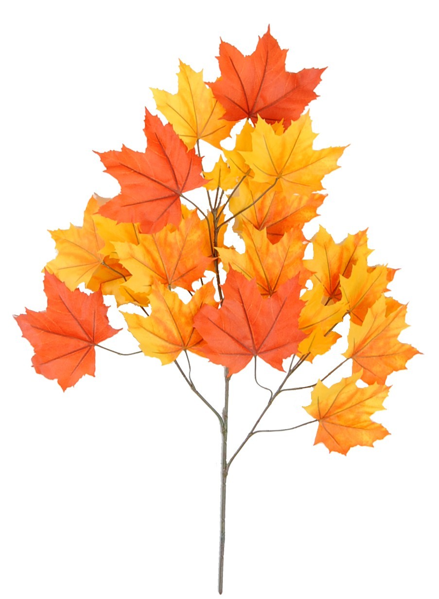 Künstlicher Platanen Zweig, ca 79cm, rot-gelb 1 Künstlicher Platanen Zweig, ca 79cm, rot-gelb