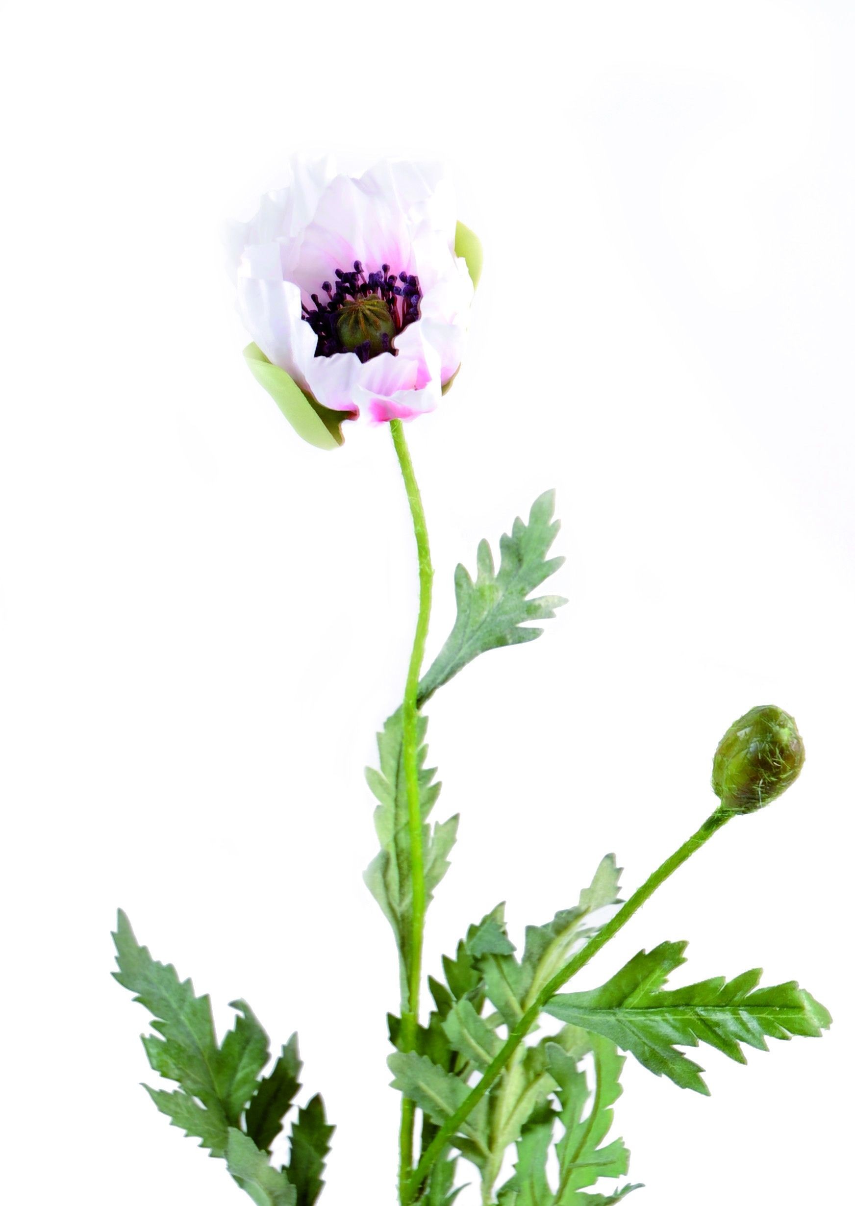 Künstliche Poppy-Blume, weiß, ca. 66cm hoch 1 Künstliche Poppy-Blume, weiß, ca. 66cm hoch