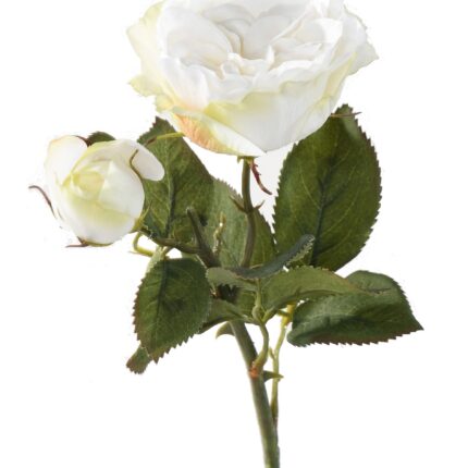 Künstliche Rose, weiß, ca. 43cm hoch - Pflegeleicht & Elegant
