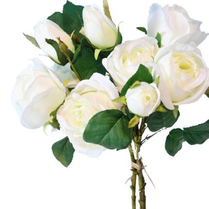 Künstliche weiße Rose, 45cm hoch – Pflegeleichter Blumenschmuck