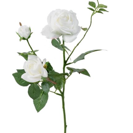 Künstliche Rose, weiß, ca. 65cm hoch – Pflegeleicht & Elegant