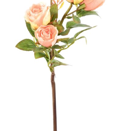 Künstliche Orange Rose, 45 cm hoch – Pflegeleichte Deko