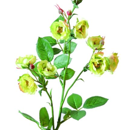 Künstliche Wildrose, gelb-grün, ca. 75cm hoch