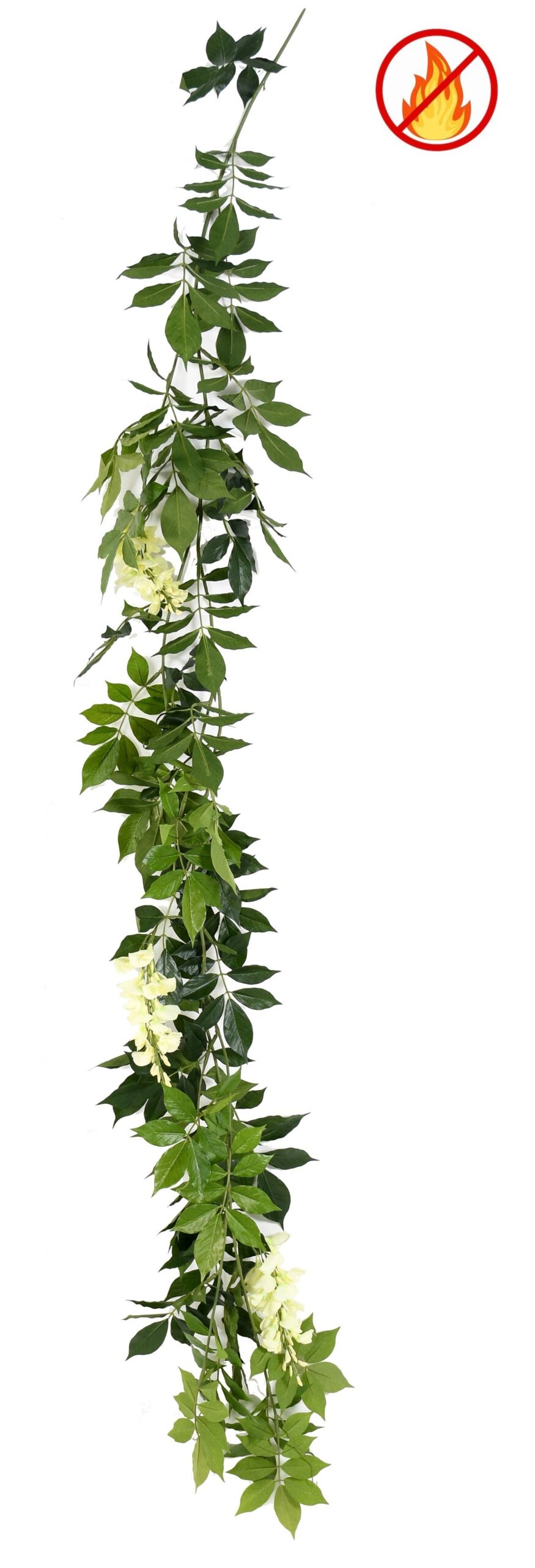 Künstliche Wisteria Girlande, ca 180cm, Schwer entflammbar B1/RF2, weiss 1 Künstliche Wisteria Girlande, ca 180cm, Schwer entflammbar B1/RF2, weiss